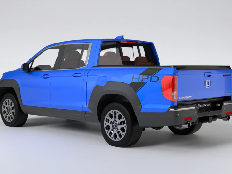 Honda Ridgeline High Poly Realistic Pickup Truck 3D Model