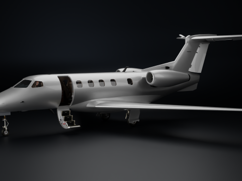 Embraer Phenom 300 Fully Detailed Interior Exterior 3D Model