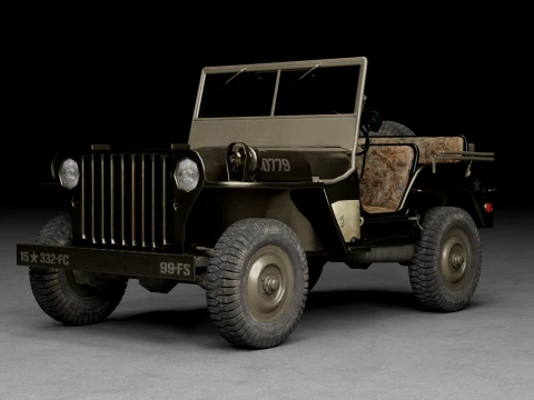 ABD Ordusu Willys MB Jeep Askeri Araç 3D Model