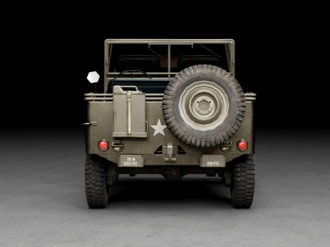 US Army Willys MB Jeep Military Vehicle 3D Model