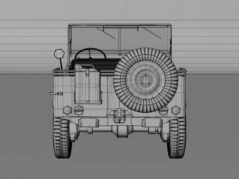 US Army Willys MB Jeep Military Vehicle 3D Model
