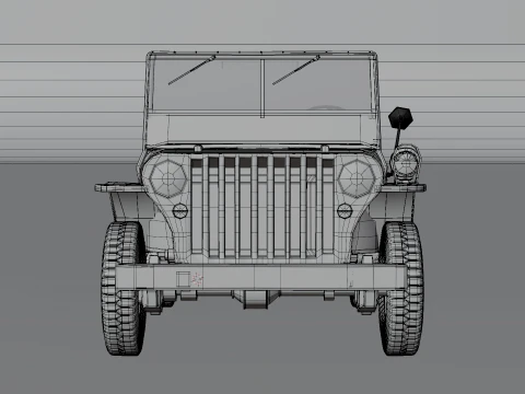 US Army Willys MB Jeep Military Vehicle 3D Model