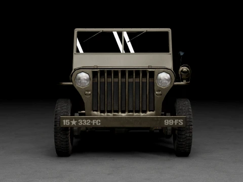 US Army Willys MB Jeep Military Vehicle 3D Model