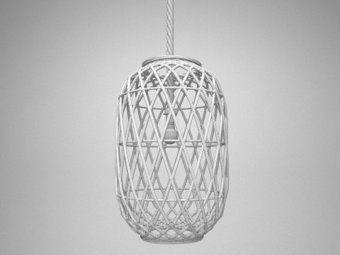 Ethnic Wicker Outdoor Ceiling Lamp 3D 모델