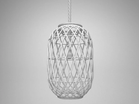 Ethnic Wicker Outdoor Ceiling Lamp 3D Model