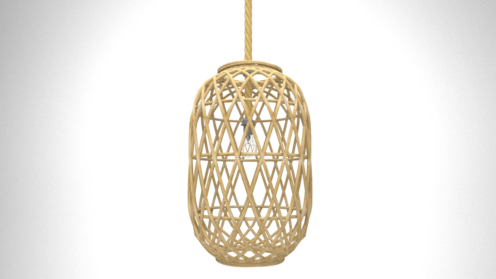 Ethnic Wicker Outdoor Ceiling Lamp 3D Model .c4d .max .obj .3ds .fbx .stl .blend