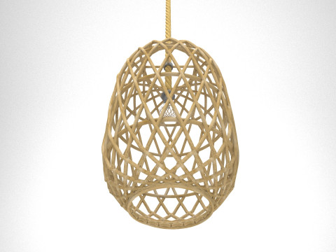 Ethnic Wicker Outdoor Ceiling Lamp 3D 모델