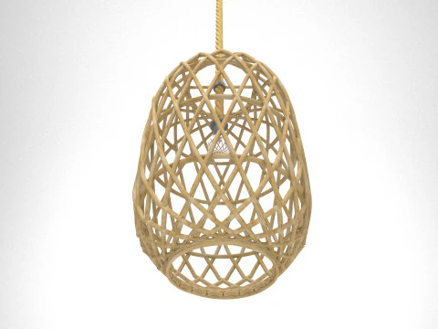Ethnic Wicker Outdoor Ceiling Lamp 3D Model