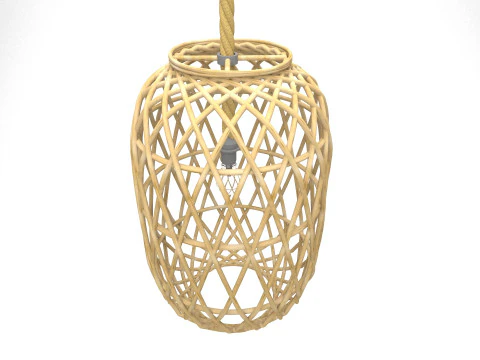 Ethnic Wicker Outdoor Ceiling Lamp 3D Model