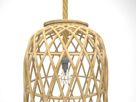 Ethnic Wicker Outdoor Ceiling Lamp 3D 모델