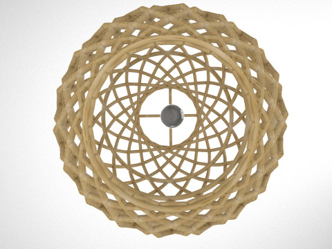 Ethnic Wicker Outdoor Ceiling Lamp 3D 모델