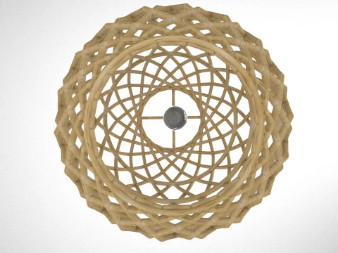 Ethnic Wicker Outdoor Ceiling Lamp 3D Model