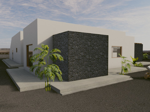 Modern Luxury Villa on Volcanic Island - Exterior 3D 모델