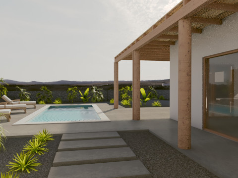 Modern Luxury Villa on Volcanic Island - Exterior 3D 모델