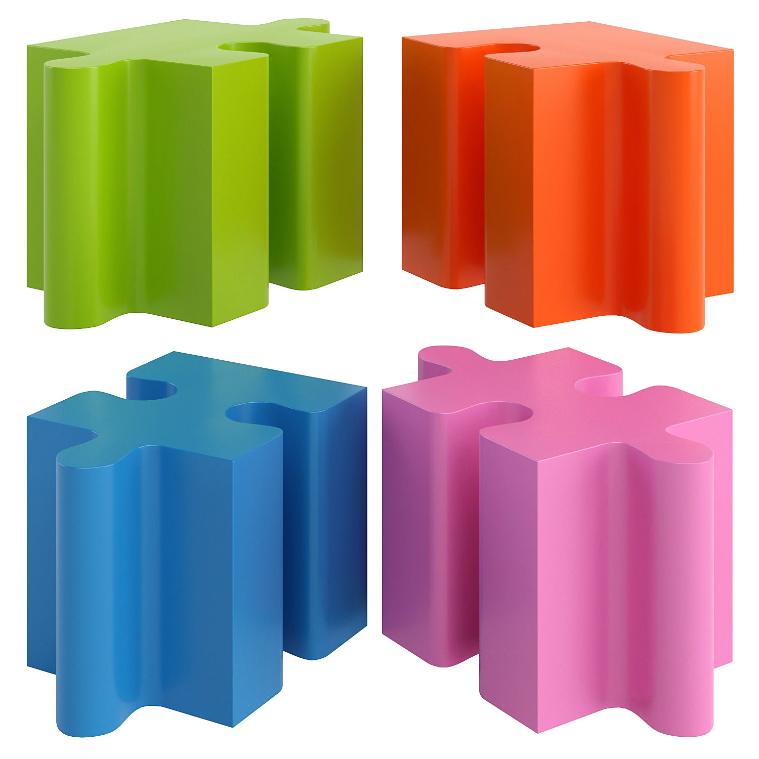 Sixinch Puzzle Series Pouf 3D Model .c4d .max .obj .3ds .fbx .stl .blend