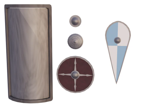 Escudos Medievais Lowpoly Modelo 3D