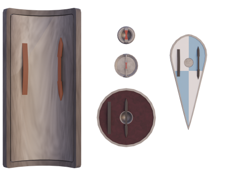 Lowpoly Medieval Shields Modèle 3D