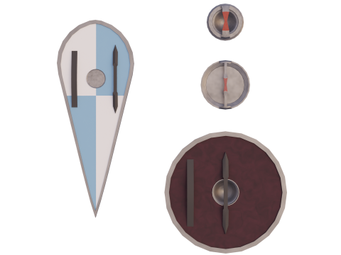 Lowpoly Medieval Shields Modèle 3D