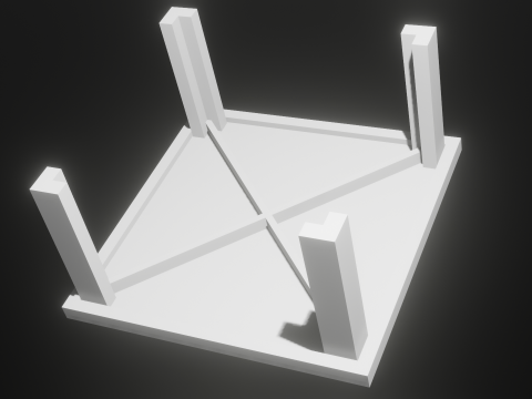 Lowpoly base wooden table Modelo 3D