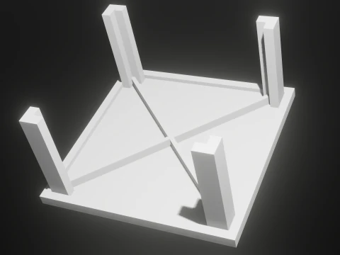 Lowpoly base wooden table 3D Model