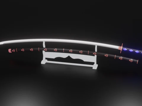 Koseki Bijou'dan ilham alan Katana kın standı dahildir 3D Model