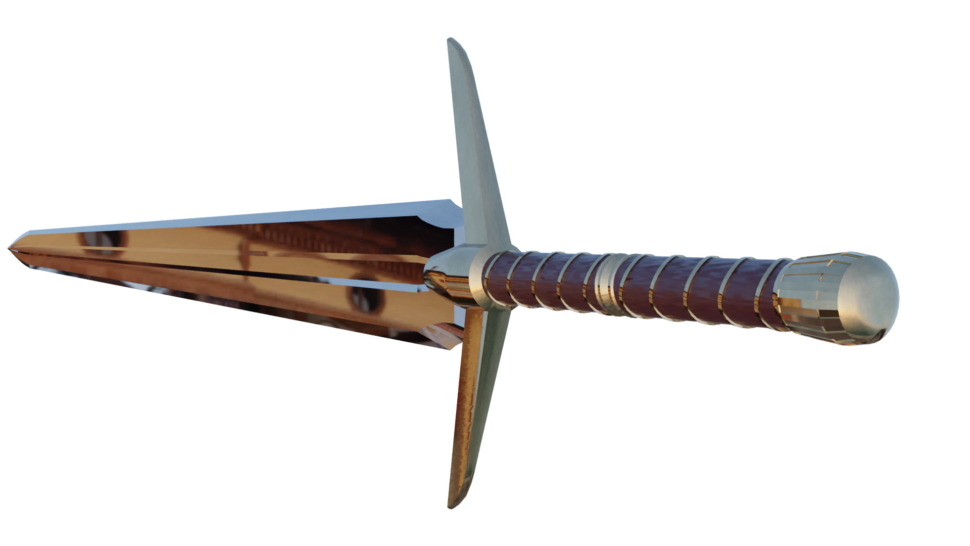 Meideval Long Sword 3D Model .c4d .max .obj .3ds .fbx .stl .blend 