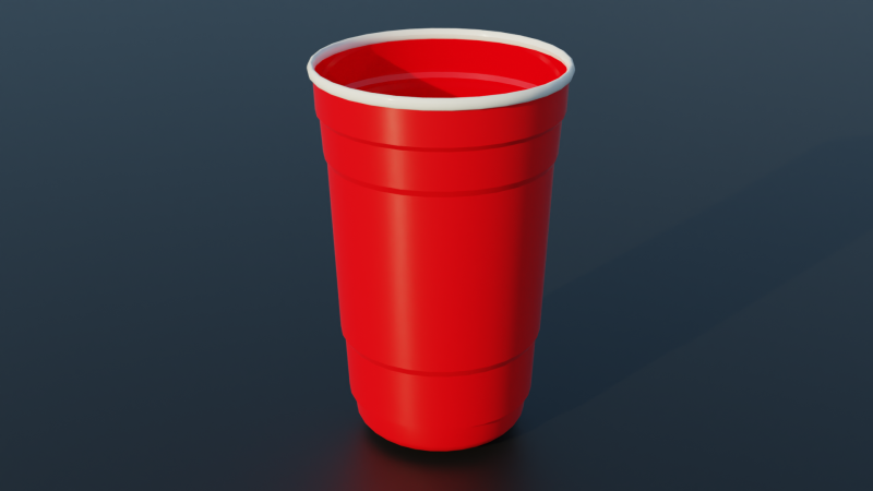 Lowpoly party plastic cup 3D Модель .c4d .max .obj .3ds .fbx .stl .blend