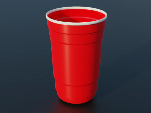 Copo de pl&aacute;stico para festa Lowpoly Modelo 3D
