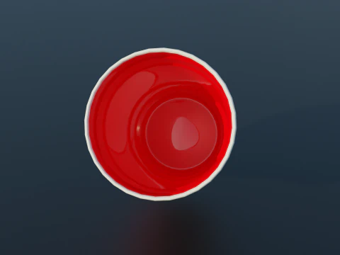 Bicchiere di plastica per feste Lowpoly Modello 3D