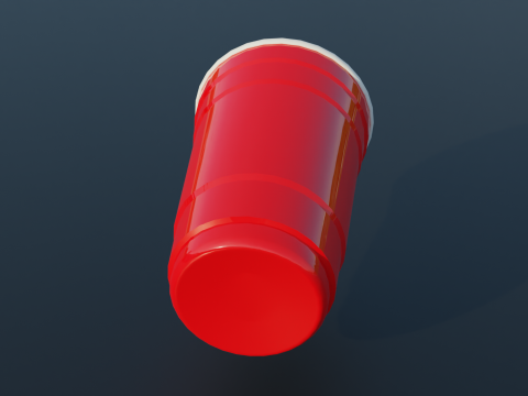 Lowpoly party plastic cup 3D Модель