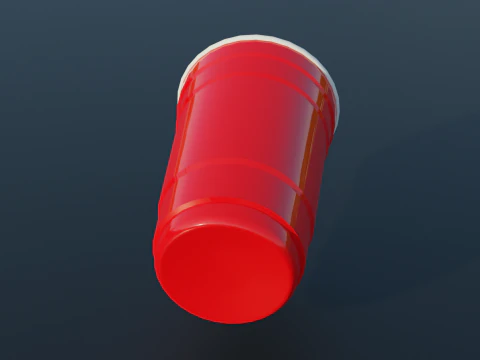 Bicchiere di plastica per feste Lowpoly Modello 3D