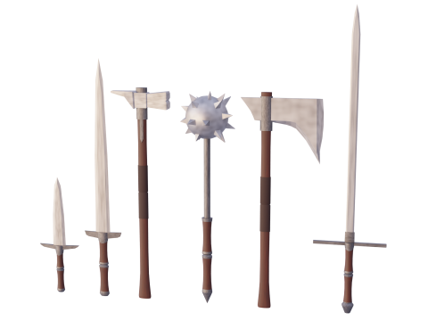Base lowpoly weapons pack Modelo 3D