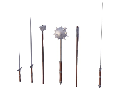 Pacote b&aacute;sico de armas lowpoly Modelo 3D