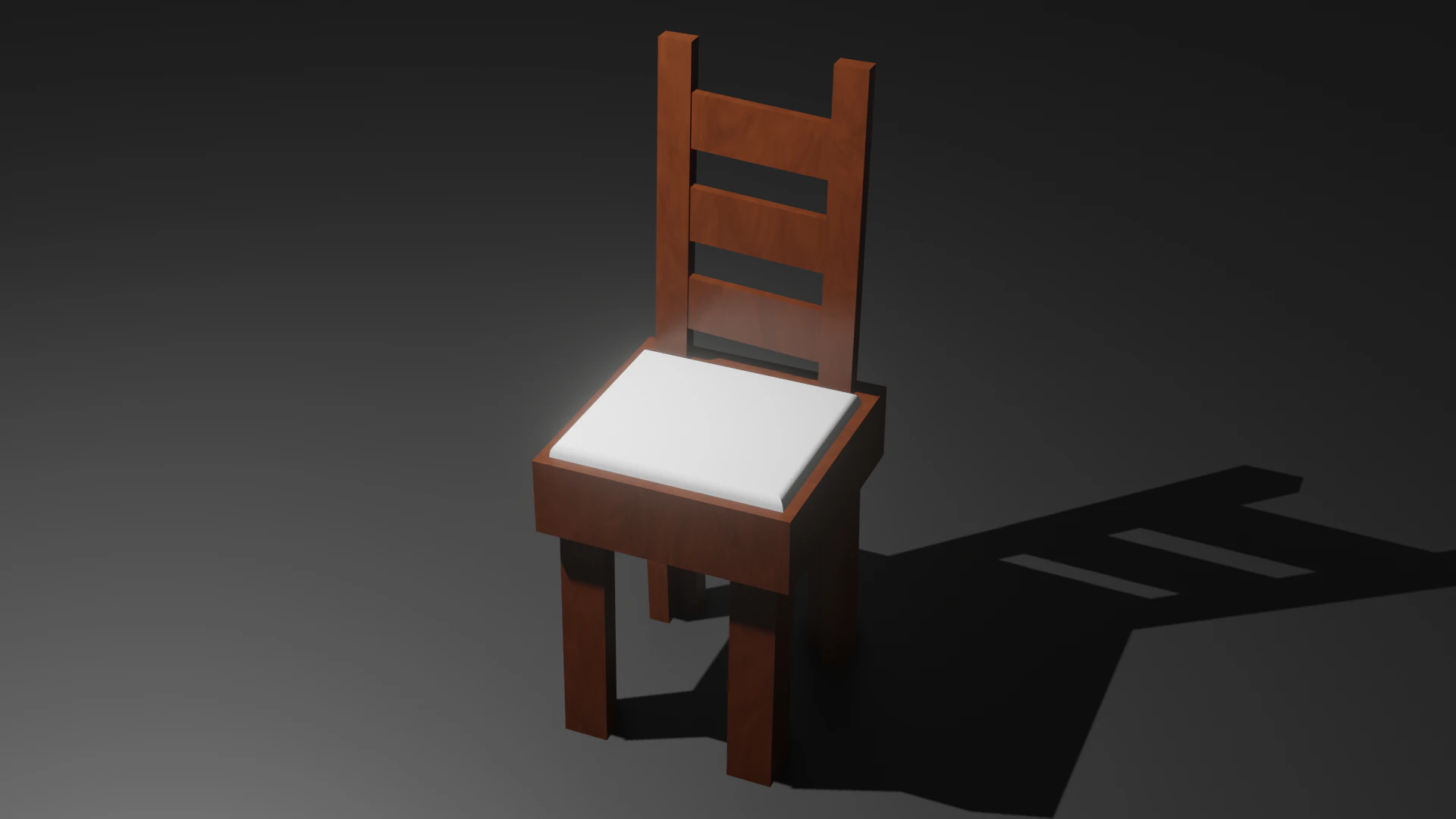 Lowpoly wooden chair 3D Model .c4d .max .obj .3ds .fbx .stl .blend 