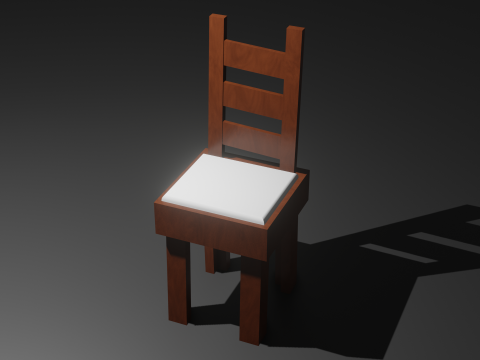Lowpoly wooden chair Model 3D