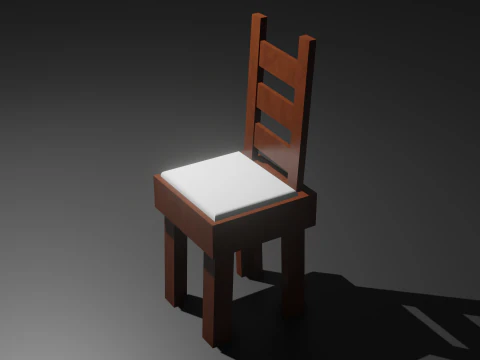 Lowpoly wooden chair 3D Model