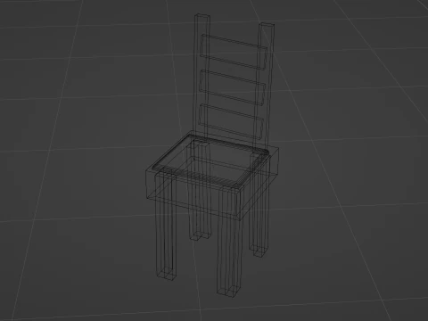 Lowpoly wooden chair 3D Model