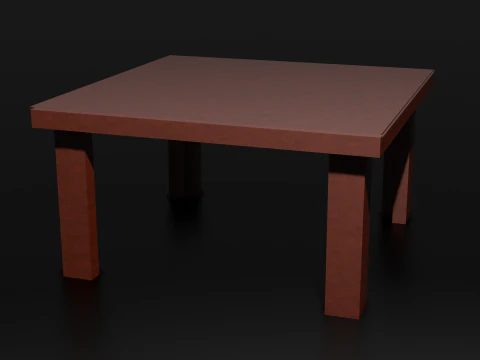 Mesa de madeira lowpoly Modelo 3D