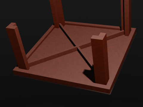 Lowpoly wooden table 3D Модель