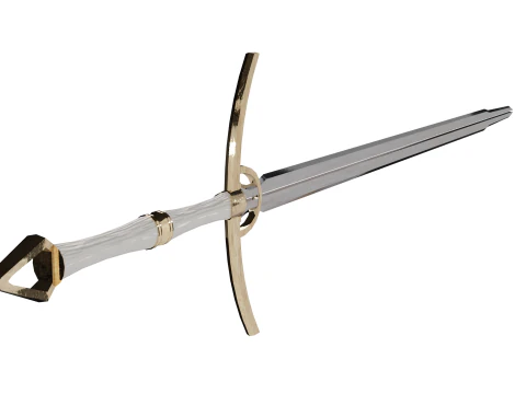 Altın ve Fildişi Greatsword Lowpoly 3D Model