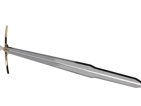 Gold and Ivory Greatsword Lowpoly 3D 模型