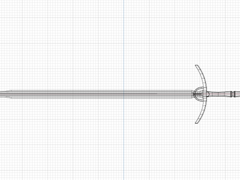 Gold and Ivory Greatsword Lowpoly 3D 模型