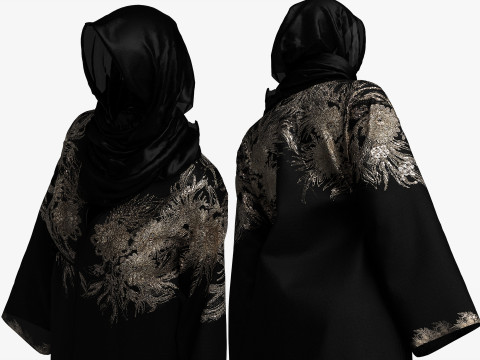 Hijab and Abaya Fitted to Gen8 Body Mesh 3D 模型