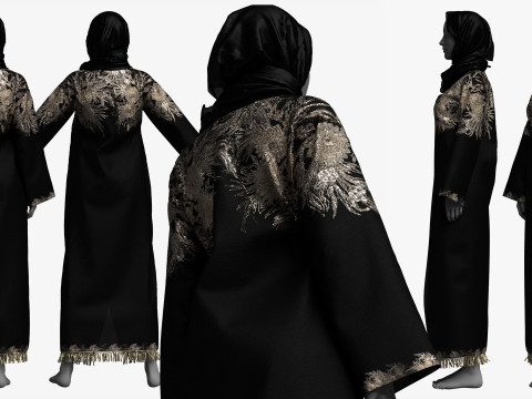 Hijab and Abaya Fitted to Gen8 Body Mesh 3D 模型
