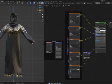 Hijab and Abaya Fitted to Gen8 Body Mesh 3D 模型