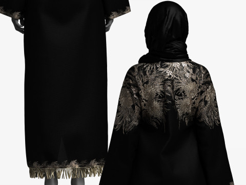 Hijab and Abaya Fitted to Gen8 Body Mesh 3D 模型