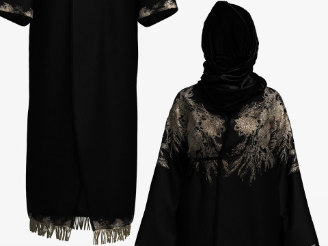 Hijab and Abaya Fitted to Gen8 Body Mesh 3D 模型
