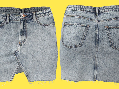 Asymmetric Denim Skirt Model 3D
