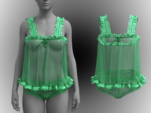 Baby-Green Babydoll 3D Model
