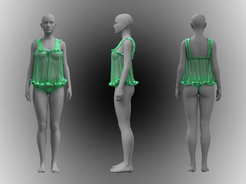 Baby-Green Babydoll 3D Model